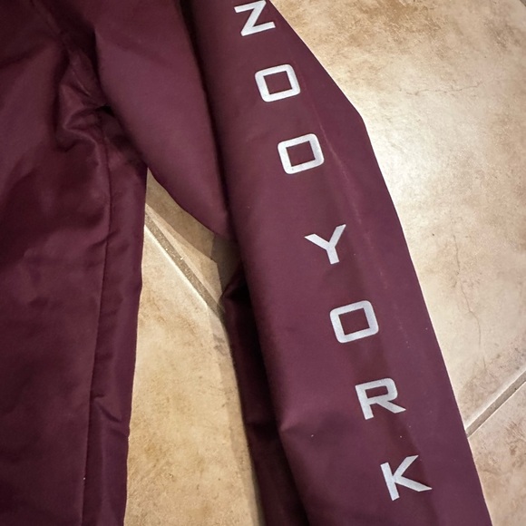 ZOO YORK Burgundy Reflective Oversized Snap Button Hooded Jacket Sz Large - Picture 7 of 14